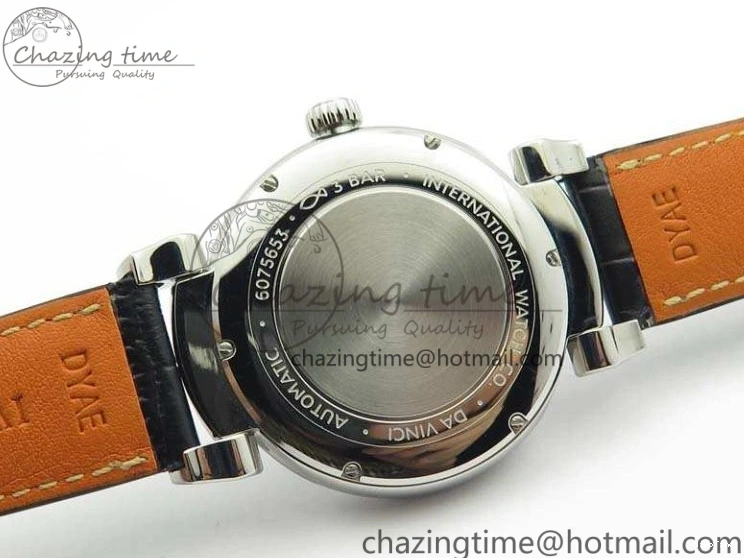 MIROTIME 0202 Tailored Da Vinci IW356601 SS MKF 1:1 Best Edition Black Dial On Black Leather Strap A 7231